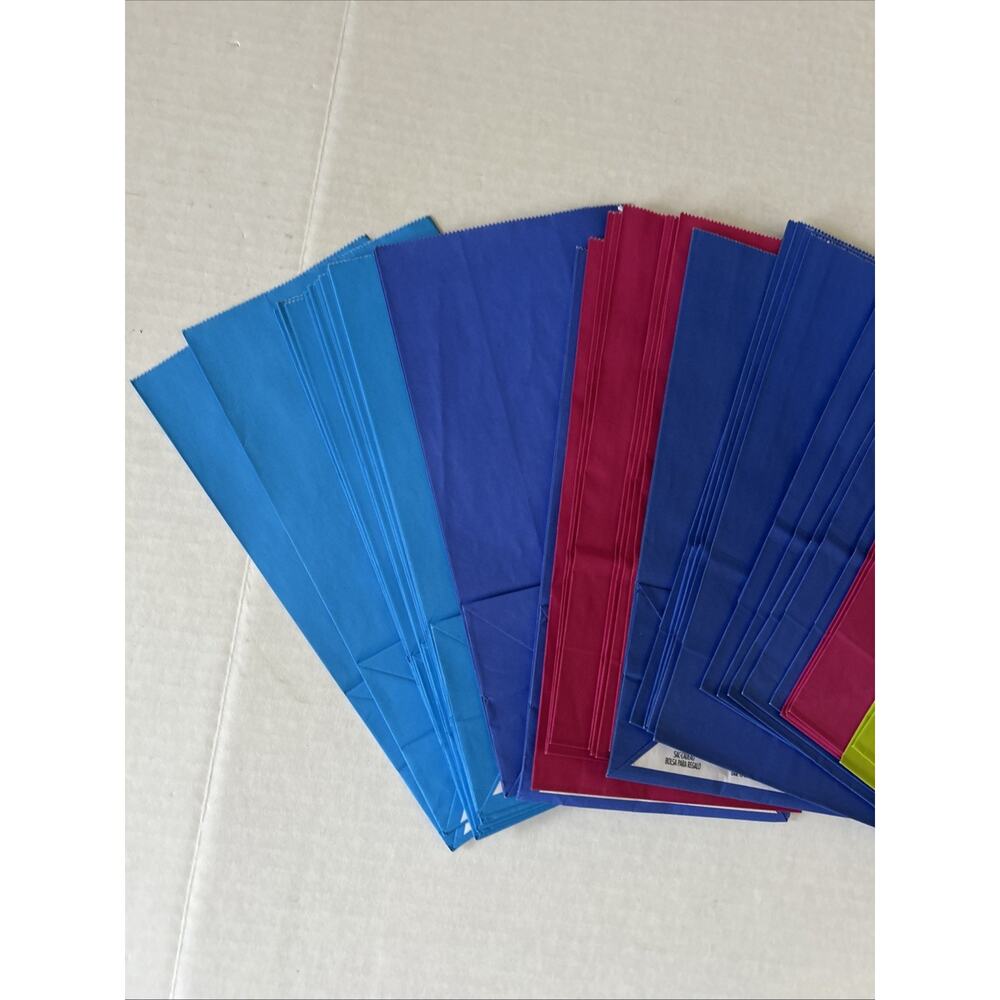 hallmark lot of 49 paper gift bags Plus 2 new Tissue Paper. Pink Blue Red Green - Picture 2 of 6